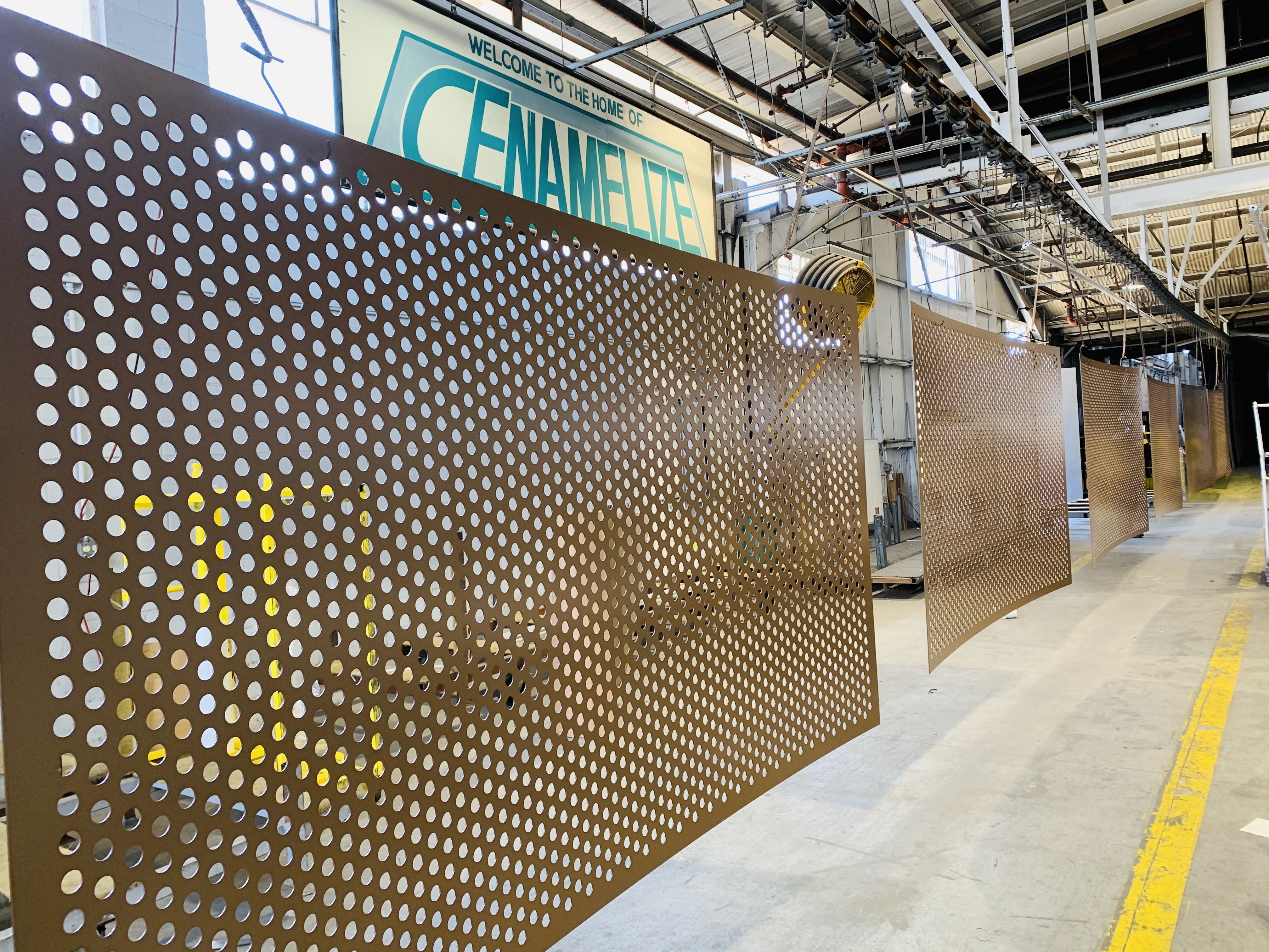 Gold coated perforated sheet metal